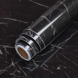 Savor Kitchen Self Adhesive Black Marble Sheet for Kitchen - Anti Oil and Heat Resistant Wallpaper