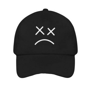 Sad Face Cap for Men Printed Adjustable Metal Strap Hat with Premium Quality