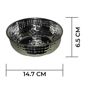 Pack of 2 Stainless Steel Water Bowl Katora Big National Gold - Silver
