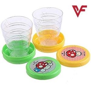 Pack of 2 Portable Folding Collapsible Magic Cup Plastic Outdoor Travel Retractable Folding Cup Collapsible Cup Drinking Cup