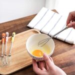 Egg Whisk, Stainless Steel Manual Egg Beater Cartoon Ceramic Handle Hand Mini Handheld Egg Mixer Separator For Cooking Baking