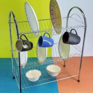 Stainless steel dish rack crockery stand 4 rows