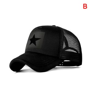 Five Star Pattern Baseball Cap Women Outdoor Baseball Hat Breathable Men