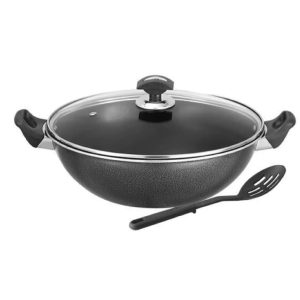 Non Stick Cookware Wok With Lid - Karahi 27cm (only karahi with lid )