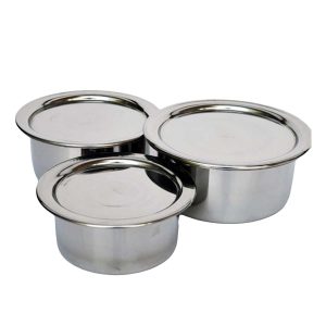 Stainless Steel Stock Pots Set with Lids Cooking Kitchenware Pot 3pcs
