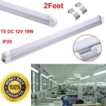 2FT IP20 LED integrated Tube Light 12V DC Slim 10 Watt White lighting With Complete Fitting