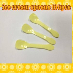 Icecream paper glass and spoons disposable