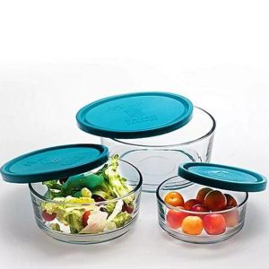 3 Pieces Bowl Container Lunch Box for Office Worker Leakproof Glass Lunch Box with Lid Health Food