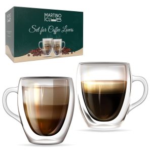 DELISOGA, DOUBLE WALL MUG,350ml high quality borosilicate made with printed gift box
