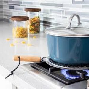 Heat Diffuser Plate Kitchen Heat Diffuser Ring Cookware Milk Coffee Simmer Ring with Wooden Handle Hot Selling