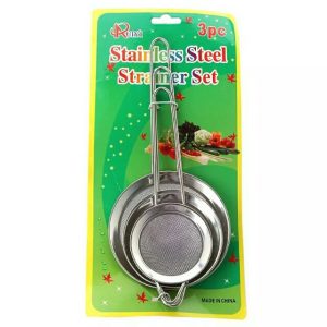 Pack of 3 Metal Tea Strainer Set, Silver, 3 Pieces CHAI KI CHANNI, Tea Filter