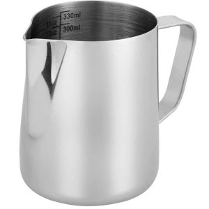 Milk Jug 350ml12 fl.oz, 304 Stainless Steel Milk Pitcher, Milk Frothing Jug for Making Coffee Cappuccino