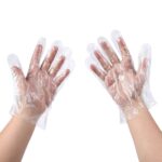 100pcs Disposable Gloves Clear Plastic Disposable Polyethylene Work Cleaning