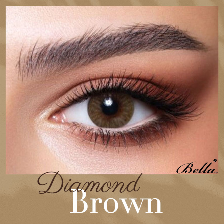 Bella Diamond Brown Color Contact Lenses Quarterly Lenses Plain & Power