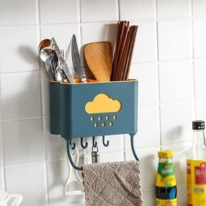 kitchen shelf Wall Mounted Cutlery Drainer Rack with Drip Tray Utensils Organizer Spoon Fork Chopsticks Holder Caddy Kitchen
