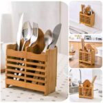 Bamboo Spoon Chopsticks Storage Rack Holder, Wall Hanging Cutlery Tableware Storage