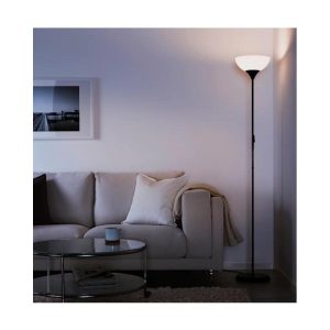 IKEA Uplight - Floor Lamp - Black With White Shade