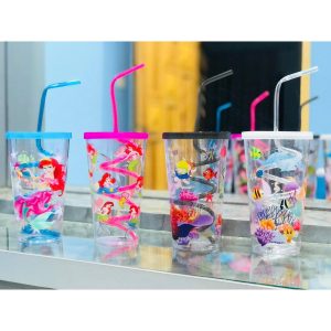Juice Glass  Juice Glass with Straw Big Size Acrylic Juice Glass with Straw Random Designs and colors