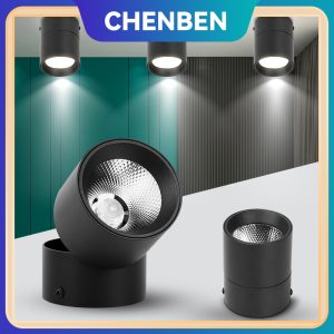 Foldable Surface Mounted LED Ceiling Light Downlight 7W 10W 15W Black Kitchen Lighting