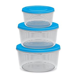 3 piece Bowl Set with Lids Kitchen Food Storage Containers,Leakproof Lightweight