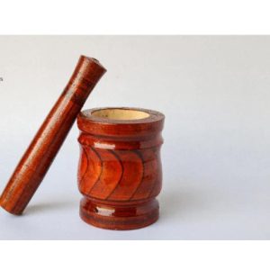 wooden Handmade RoseWood Mortaar And Pastle Chato