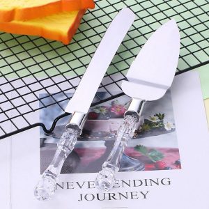 Crystal Acrylic Handle Wedding Cake Knife and Cake Lifter Server set