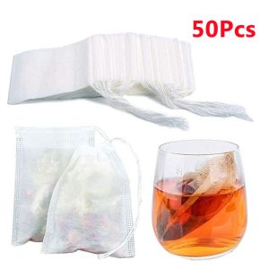 Tea Bags 50PcsLot Empty Scented Drawstring Pouch Bag 57CM Infuser With String Heal Seal Filter Paper For Herb Loose Tea
