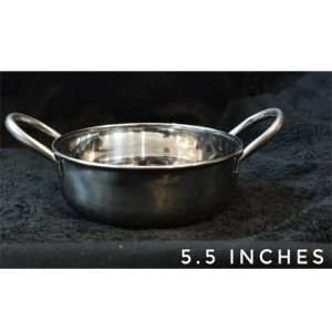 Stainless steel Cooking Pot (Pateli) (Degchi) small size stain steel casserole wok without lid Karahi kitchen use Good quality 5.5 inches 14 cm