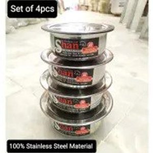 Stainless Steel Small Baby Dejki Stock Pot Set with Lids 4pcs