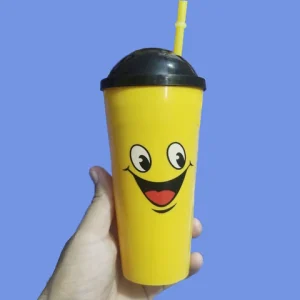 drinking glass plastic for kids emoji