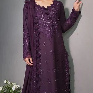 Asim Jofa-3PC Embroidered Shirt with Bamber Chiffon Dupatta