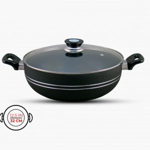 Best Quality Wok with Glass Lid (32Cm) Non Stick KarahiWok