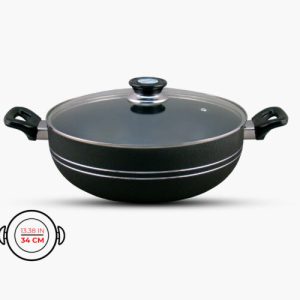 BRIGHT - Non Stick WokKarahi with Glass Lid - 24 to 34cm