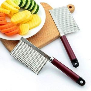 Potato French Fries Cutter Wavy Crinkle Knife Stainless Steel Serrated Blade Slicing Vegetable Fruit Slicer Kitchen Tool