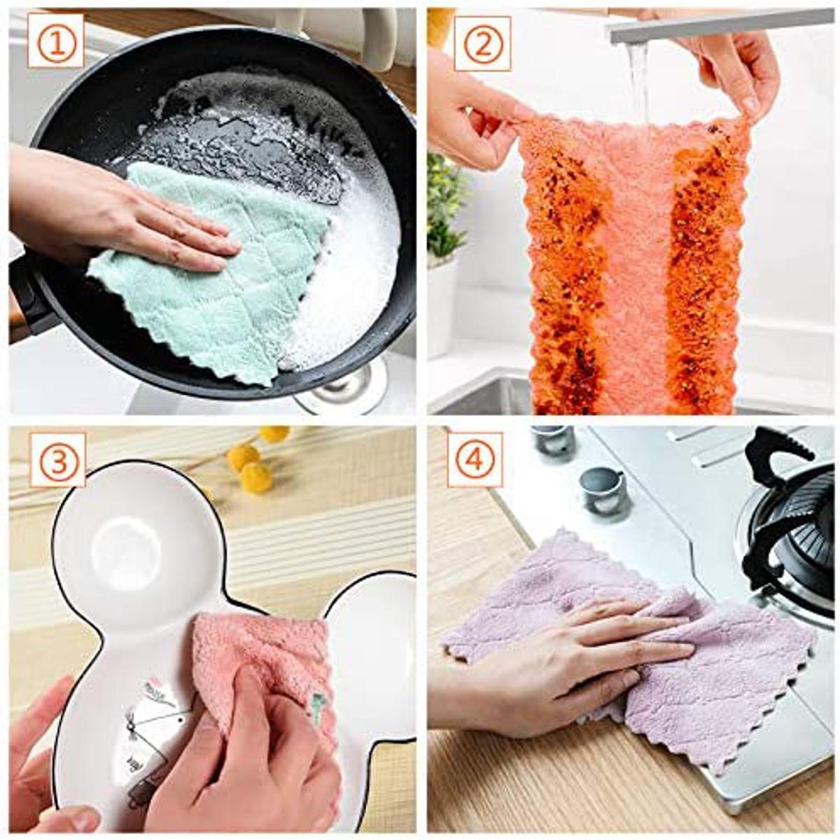 pack of 5pack of 10Microfiber Cleaning Cloth, Kitchen Towels
