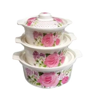 Set Of Three Pieces Bowls Home Kitchen Glazed Melamine High Quality