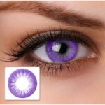 Pair Of Purple Contact Lenses with Solution kit