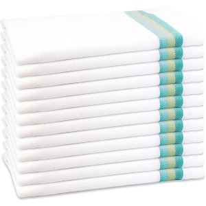 Set of 6 LARGE ,Tea Towels, Soft and Absorbent - Lint Free, Kitchen Dish Towels 50x70 cm. 100% Cotton ,Fade Resistant and Quick Dry