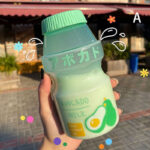 480ml Plastic Water Bottle Drinking Bottle Shape Cute Kawaii Milk Shaker Bottle
