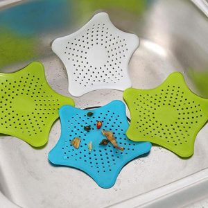 Silicone Cover Sink Strainer Rubber Five-pointed Star Sink Filter Sea Star Drain Hair Catcher