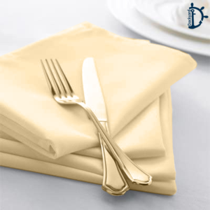 Dinner Napkin, Pack of 12 - 100% Cotton Satin Large Table Napkins - Golden Beige