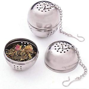 Stainless Steel Mesh Tea Ball Strainer Filter Infuser for Loose Leaf Tea and Mulling Spices - Chain Style