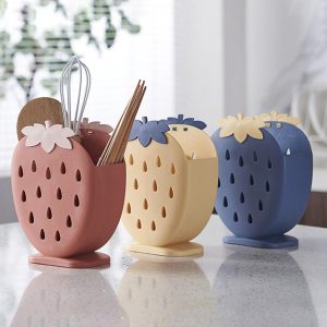 Household Strawberry Chopstick Cage Chopstick Cage Creative Strawberry Chopstick Spoon Holder Fork Knife Shelf Holder
