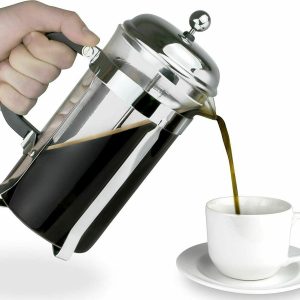 Generic Portable Stainless Steel Glass French Press Coffee Cup Pot Plunger Tea Maker - 600ml