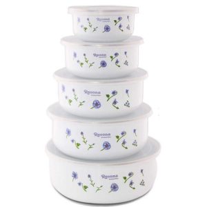 Reoona Kitchen Storage Bowl Set 5 PCS - White