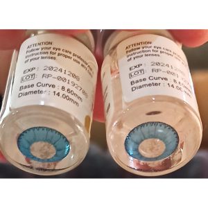 High Quality Jar Eye Lenses Aqua  With Water Kit Box - Eye Lenses For Girls And Boys - Party Wear And Eye Wear Soft Lenses Use Multiple Time