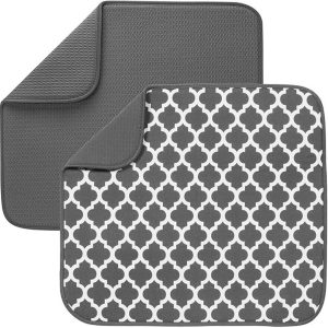 Dish Drying Mats for Kitchen, Ultra Absorbent Microfiber Drying Mat, Dishes Drainer Pad, 1