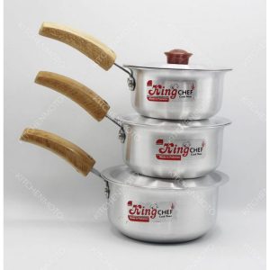 Sauce Pan Silver Steel Sauce Pan Saucepan With Cover 3 Pieces Set Baby Metal Polish