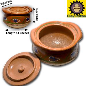 Clay Kadai Traditional Pot Mitti ki Karahi Clay Cookware L11 x W10 x H7.5