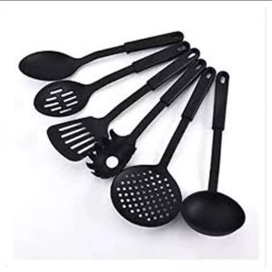 Pack of 6 - Non-Stick Cooking Utensils - Black For Non Stick Pots and Pans